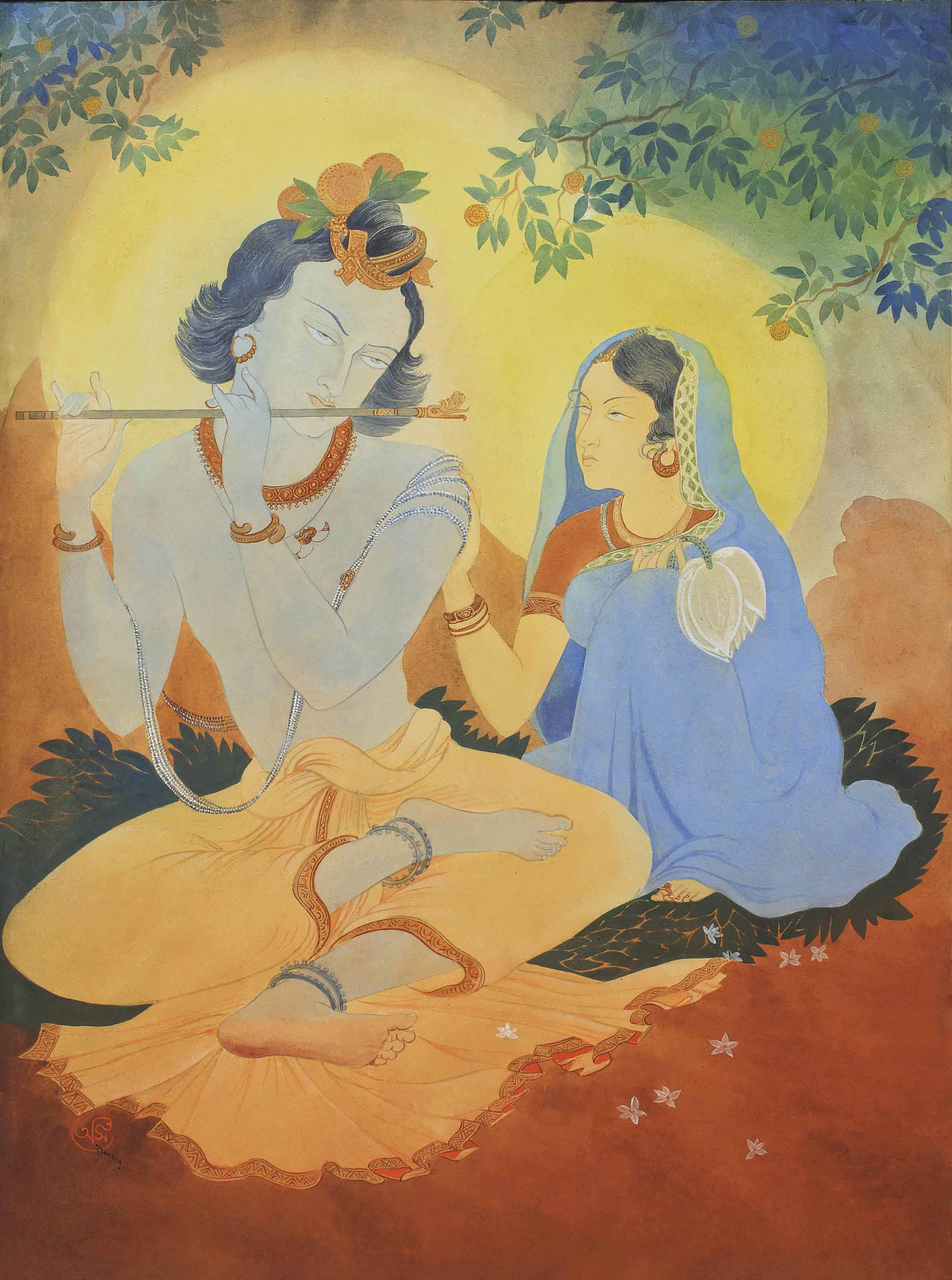 Untitled Krishna by Asit Kumar Haldar