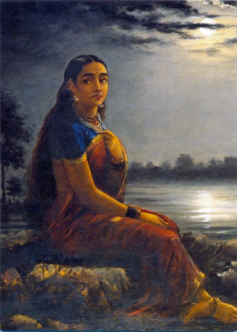 Lady in Moonlight by Raja Ravi Varma