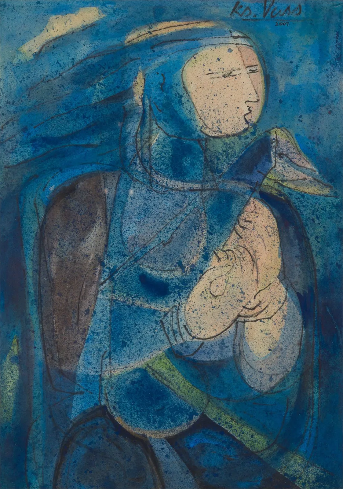 Lady With Peacock by K.S. Vass